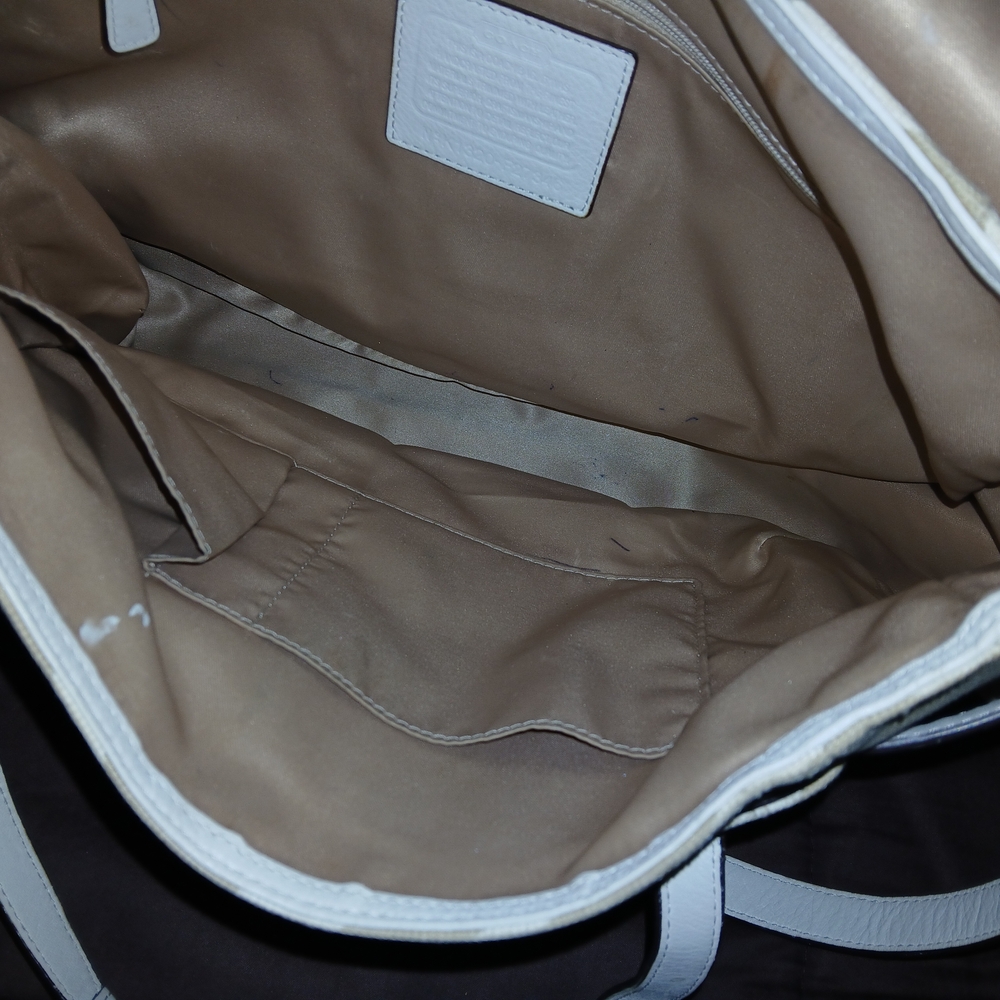 Coach White and Tan Tote Bag